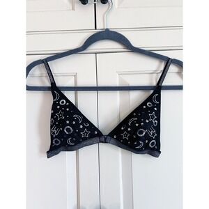 Star Constellation Triangle Bralette Victoria's Secret Size Small Black Silver